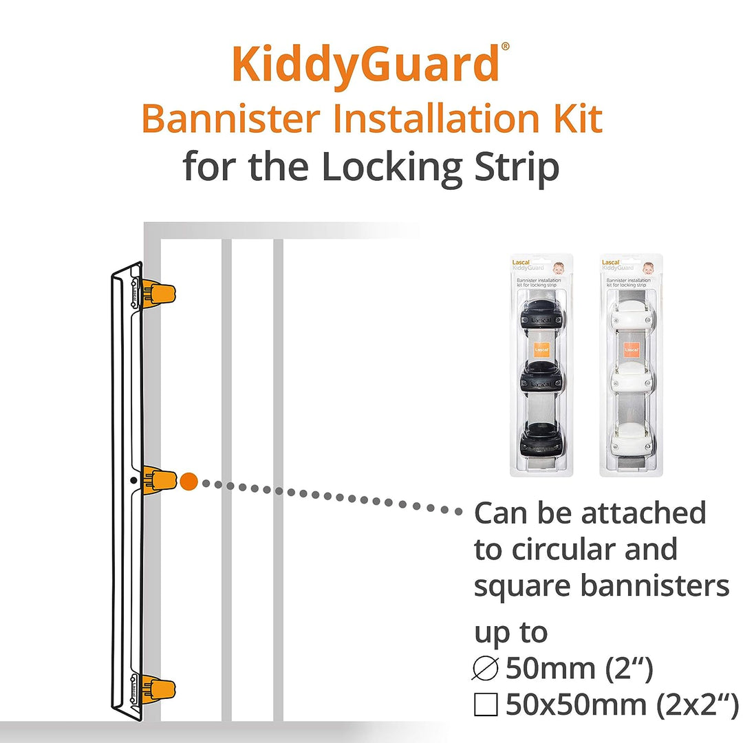 KiddyGuard® Kit de Instalación para barandillas - la Tira de Bloqueo